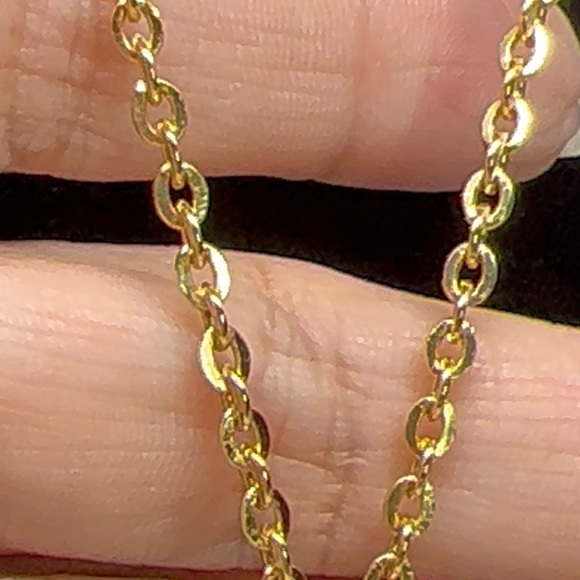 Vintage BSK Gold-Plated Adventurine Pendant/Necklace - Picture 4 of 7